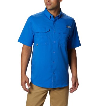 Columbia PFG Blood and Guts III Short Sleeve Woven, Camisa Azules Para Hombre | 560794-KGQ